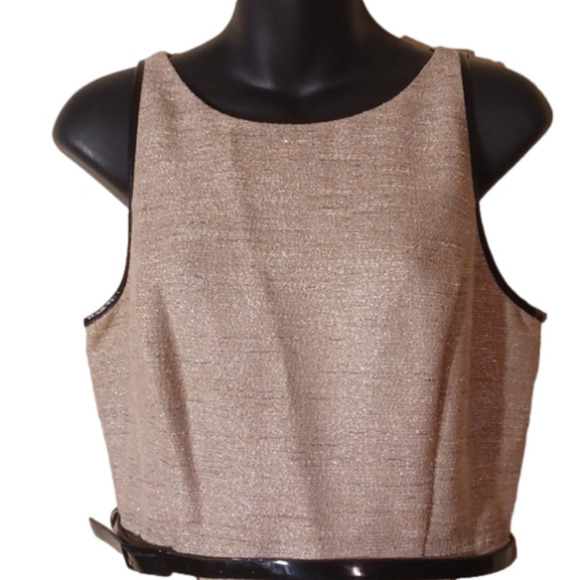 Anne Klein gold dress. No size tag, see measurements.  Great used condition. - Picture 2 of 16